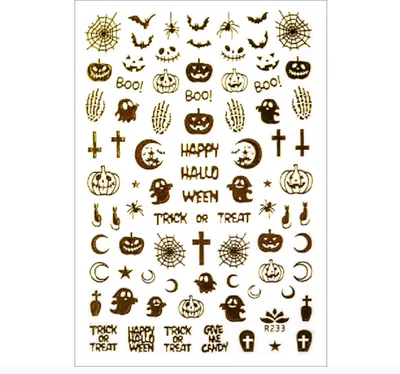 Immagine prodotto di Adesivi per unghie sottili autoadesivi Halloween R233 oro