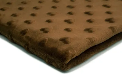 Obrázek produktu pro Minkee Fleece Knit with Heart Embossing Toffee 50 x 155 cm