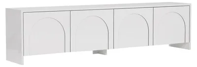 Image de Meuble TV Banc TV en bois MDF mélaminé blanc 180 x 32 x 45 cm