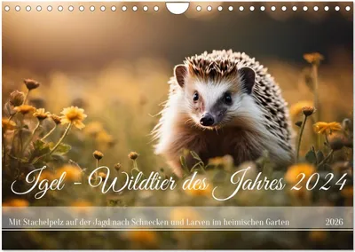 Produktbild von Igel - Wildtier des Jahres 2024 (Wandkalender 2026 DIN A4 quer), CALVENDO Monatskalender