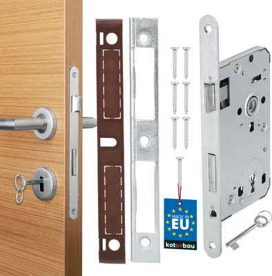 Immagine prodotto di KOTARBAU® Serratura da infilare 72 / 55 mm DIN destro Serratura a chiave Bunbart Serratura per porta con contropiastra Acciaio  Acciaio inox Robusta serratura per porta in acciaio