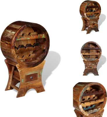 Image de vidaXL Casier à vin pour 10 bouteilles Bois ancien massif - Casiers à vin