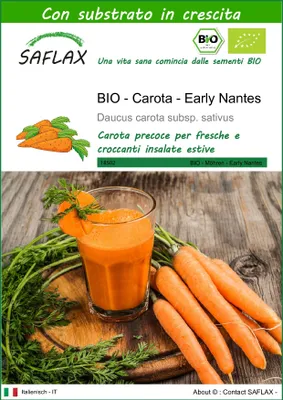 Immagine prodotto di SAFLAX  -- Carota - Early Nantes - 1500 semi - Con substrato - Daucus