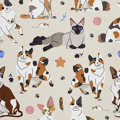Produktbild von OUTDOOR DEKOSTOFFE OXFORD - Motiv Katzen