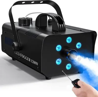 Zdjęcie produktu dla Wydajna maszyna do dymu o mocy 1200 W z 6 diodami LED i pilotem