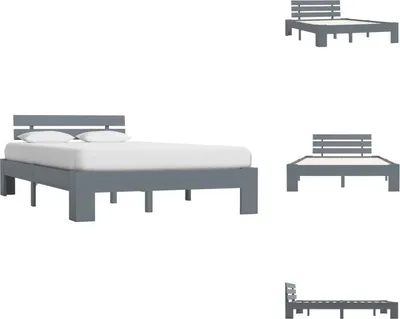 Obrázek produktu pro vidaXL Postel z masivu šedá borovice 140x200 cm - Postele a rámy postelí