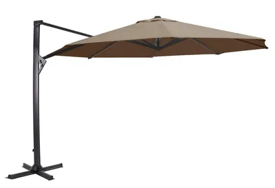 Produktbild von Lesli Living Ampelschirm Sonnenschirm "Taurus" Taupe ø 3,5 m