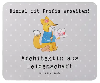 Produktbild von Mr. & Mrs. Panda Mauspad Architektin Leidenschaft - Grau Pastell - Geschenk, Mousepad, Innenarchitektin, Beruf, Mouse Pad, computer, pc, Studium, Lustig, Architekturbüro