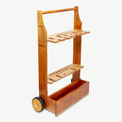 Produktbild von Englisches Garten-Krocket-Set – Gartenspiel – wunderschönes Original-Set, 4-Personen mit Trolley-Klasse und toll