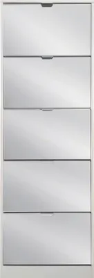 Immagine prodotto di Milani Home - scarpiera moderna 5 ante con specchiocm 24 l x 60 p x 180 h - Bianco