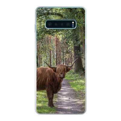 Produktbild von MuchoWow® Handyhülle Schutzhülle Hülle für Samsung Galaxy S10 Plus Schottischer Highlander - Kröte - Baum Silikon Softcase Handy Hülle - Schutzhülle