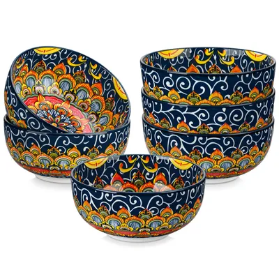 Obrázek produktu pro Vancasso 6dílná porcelánová miska, sada misek, miska na cereálie, miska na těstoviny, miska na svačinu, český styl
