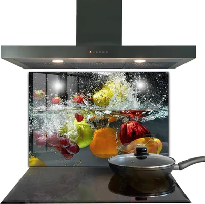 Produktbild von Spritzschutz aus Glas Küchenrückwand - Wandschutz für Herd und Spüle - 80x60 cm - Saftige Fruchtlimonade