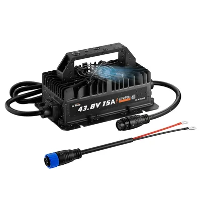 Image de Chargeur de batterie LiTime 36 V (43,8 V) 15 A, étanche IP66, pour batterie LiFePO4 36 V