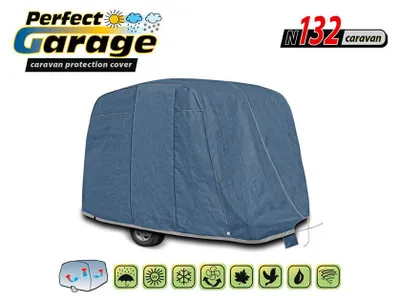 Produktbild von Hochwertige Kegel-Schutzhülle für Wohnwagen, blau, Serie Mobile Garage N132
