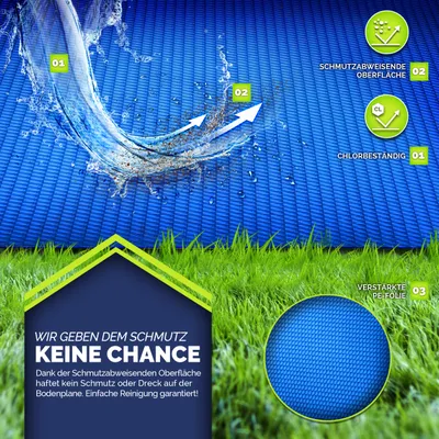 Produktbild von tillvex Poolunterlage Rund 335 x 335 cm Bodenplane Bodenschutzplane Pool Bodenschutz Folie