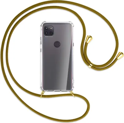 Produktbild von Handykette Backcover-Schutzhülle mit Band (Metall goldfarben) für Motorola Moto G 5G - khaki