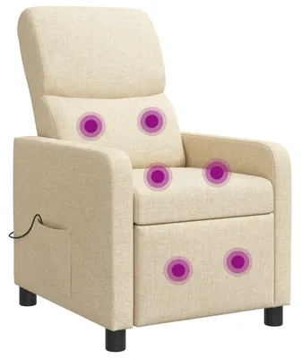 Immagine prodotto di Poltrona reclinabile vidaXL, colore crema, rivestita in tessuto