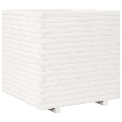 Productafbeelding van vidaXL Plantenbak, wit, 70x70x72 cm, massief hout, grenen