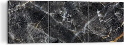 Produktbild von Bild auf Leinwand - Leinwandbild - 3 Teile - Marmor Stein Schwarz - 120x40cm - Wand Bild - Wanddeko - Wandbilder - Leinwanddruck - Bilder - Wanddekoration - Leinwand bilder - Wandbild - CA120x40-4899