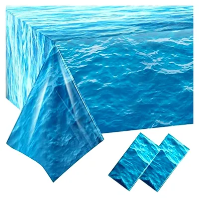Produktbild von 2 Stück Tischdecken im Ozeanwellen-Design für maritime Feiern