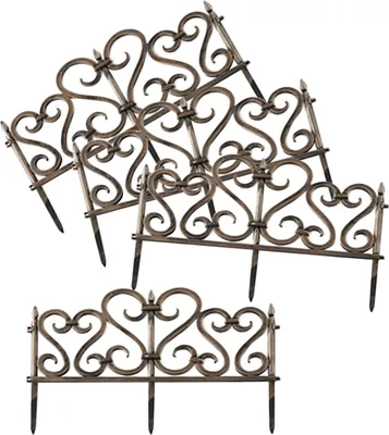 A set of decorative garden fences on a white background.