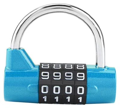 Produktbild von Vorhängeschloss mit 4-stelliger Zahlencode-Kombination, Reise-Koffer, Fitnessstudio, Schließfach, Sicherheits-Passwort-Schloss, Blau
