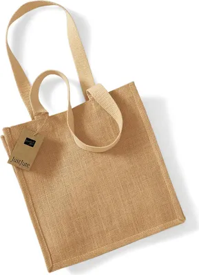 Immagine prodotto di Westford Mill W406 | Tote compatta in iuta 30 x 30 x 12 cm - Colore: Naturale - Taglia: Unica