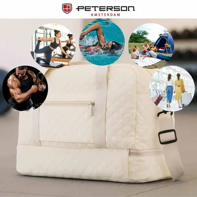 Productafbeelding van Peterson sporttas, beige, polyester, 37,5 liter, 50 cm