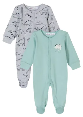 Produktbild von Minoti - Schlafanzug für Baby-Jungs, Langärmlig (2er-Pack) MN266 (86) (Grau/Minzgrün)