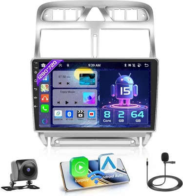 Zdjęcie produktu dla Androidowe radio samochodowe - nawigacja GPS - bezprzewodowe CarPlay - radio Bluetooth - ekran dotykowy - 9-calowy wyświetlacz HD