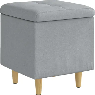 Produktbild von vidaXL Ottoman mit Stauraum Hellgrau 40 x 40 x 45 cm Stoff