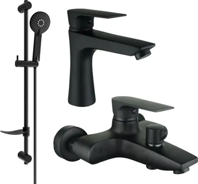 Image de Axel DF40 SET mitigeur bain et lavabo, noir (73803DF40-70)