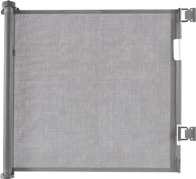 Produktbild von Relaxdays Türschutzgitter, ausziehbares Türschutzrollo bis 1,5 m, ohne Bohren, Kinderschutz, Treppenschutzgitter, grau