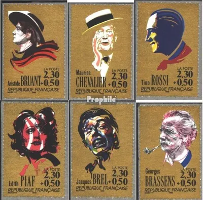 Produktbild von Briefmarken Frankreich 1990 Mi 2783-2788 (kompl.Ausg.) postfrisch Chansonsänger