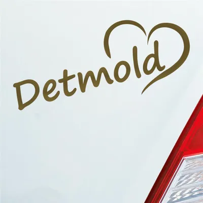 Produktbild von Auto Aufkleber Detmold Herz Stadt City Liebe Love Heimat 19x8 cm Gold Sticker Heckscheibenaufkleber