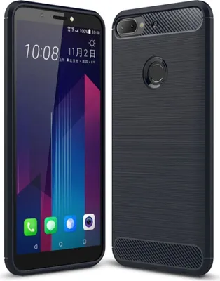 Produktbild von HTC Desire 12 Plus Hülle Silikon Blau Carbon Optik Case TPU Handyhülle Bumper 211791