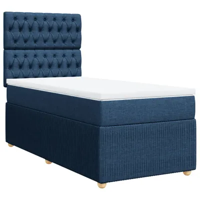 Produktbild von Boxspringbett mit Matratze Blau 90x190 cm Stoff