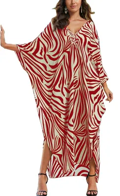 Imagen del producto de Solidchoice - Caftán bohemio para mujer, tallas grandes, ideal como prenda para cubrir el traje de baño en la playa