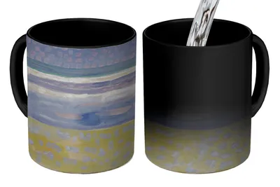 Obrázok produktu pre MuchoWow® Magický pohár More po západe slnka - Piet Mondrian 350 ml Pohár na zmenu farby Darček Nápad na darček - Foto hrnček