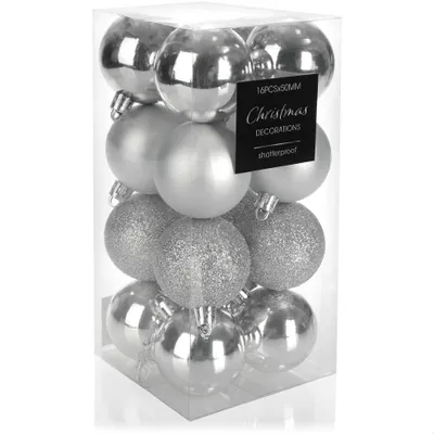 Produktbild von com-four® 16x Weihnachtskugel - Christbaumkugeln aus Kunststoff für Weihnachten - Baumschmuck für den Christbaum - Christbaumschmuck