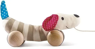 Image de Hape Chien à tirer en bois Wobble Dog - Jouet éducatif Chien