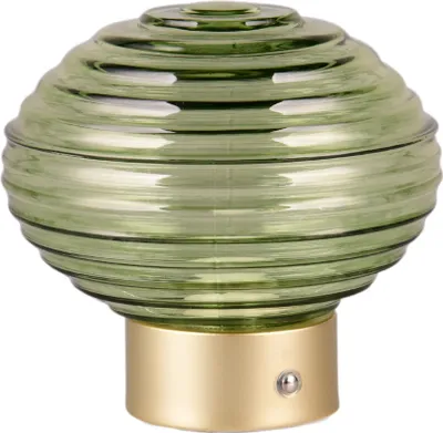 Zdjęcie produktu dla Lampa stołowa LED Earl zielono-mosiężny 2W Ciepła biel 100lm szkło wym:14,5x15,5x15,5cm IP20 RL