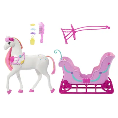 Image de Barbie JNH63, Carrosse tiré par des chevaux pour poupées, 3 ans/ans