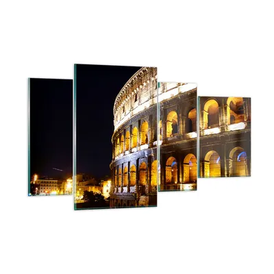Produktbild von Bilder auf glas - Coloseum Rom Architektur - 120x70cm - Glasbilder - Wandbilder - Kunstdruck - zum Aufhängen bereit - Wanddekoration aus Glas - Glas Bilder - Wandbild auf Glas - GDL120x70-1334