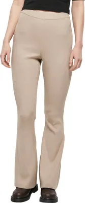 Obrázek produktu pro Dámské leginy Urban Classics Ladies Rib Knit Bootcut Leggings lighttaupe - XXL