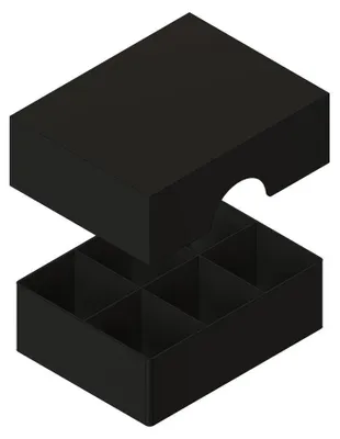 Immagine prodotto di Contenitore per segnalini con coperchio – 6 scomparti per materiali da gioco e segnalini