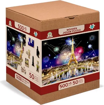 Produktbild von Holzpuzzle, Paris bei Nacht, 505 Teile