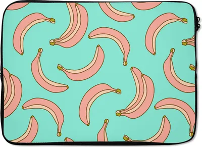 Produktbild von MuchoWow® Laptop Hülle 13 Zoll Rosa - Banane - Obst - Muster Laptoptasche - Laptophülle - Sleeve - Rundumschutz