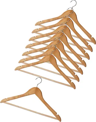 Produktbild von Kleiderbügel - Naturfarben - Holz - 8er Set